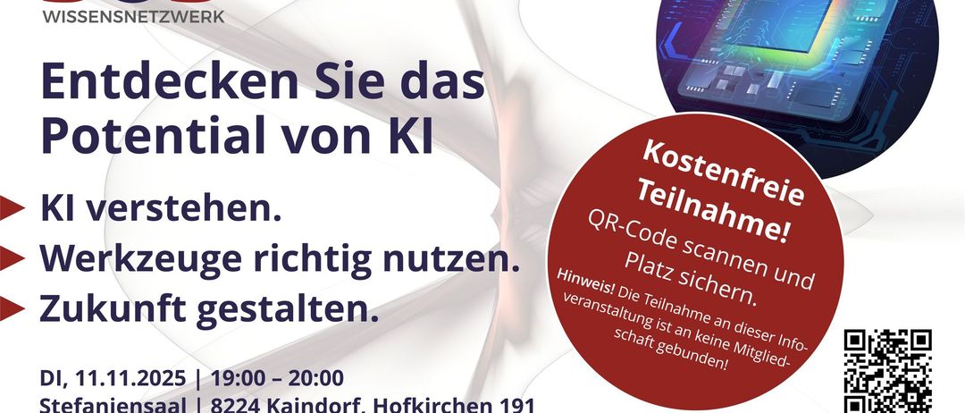 Entdecken Sie das Potenzial von KI-Steben. Nutzen Sie die Ausstellungen richtig. Die Veranstaltung ist gestaltet. 2025 | 19:00 - 20:00 Saal | 8224 Kaindorf, Hofkirchen 191 Martin Setnicka, BA MA MSc PhD www.boeb-austria.at/detail