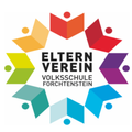 Das Logo des Eltern Vereins Volksschule Forchtenstein besteht aus bunten geometrischen Formen, die in einer kreisförmigen Anordnung angeordnet sind. Der Text 'ELTERN VEREIN' ist prominent in Schwarz dargestellt. Darunter steht in kleinerem Text 'VOLKSSCHULE FORCHTENSTEIN'.