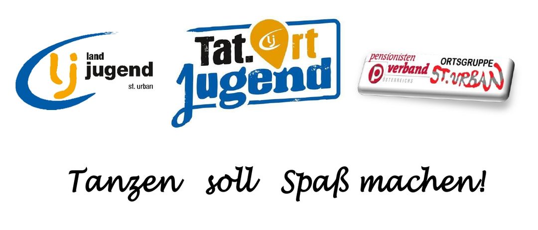 Plakat für einen Tanzabend in St. Urban, der sowohl Singles als auch Paare einlädt, am 30. August um 15 Uhr im Pfarrsaal teilzunehmen.