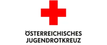 Das Logo des Österreichischen Jugendrotkreuzes zeigt ein rotes Kreuz-Symbol mit dem Text 'Osterreichisches Jugendrotkreuz' darunter. Darunter steht der Satz 'Aus Liebe zum Menschen'.
