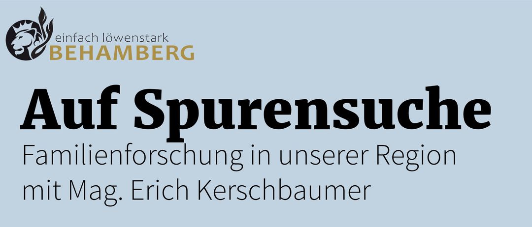 Ein Flugblatt für eine Familienforschungsveranstaltung am 3. Oktober 2025 von 18:30 bis 20:30 Uhr im Gasthof am Wachtberg. Themen sind historische Quellen, Grundbücher und digitale Familienforschungsmethoden. Anmeldung erwünscht.
