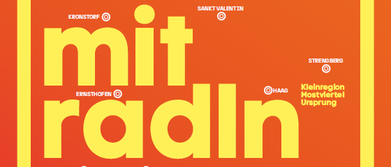 Plakat für eine Fahrradtour am Samstag, 19. September 2026. Der Start ist am Wachtberg um 13:00 Uhr und das Ziel ist Hansbauer in Hagg um 15:00 Uhr. Ein Preis von €50 wird angeboten. Die Veranstaltung erfolgt in Zusammenarbeit mit Dor und Stadt.