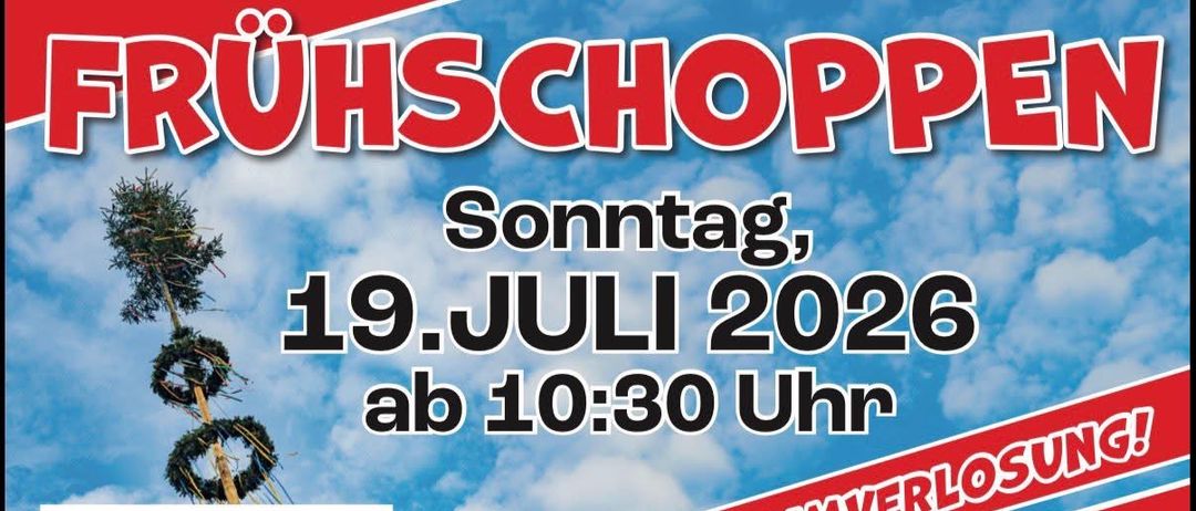Plakat für die Ruhschoppen-Veranstaltung in Agendorf, organisiert von der Freiwilligen Feuerwehr, am 19. Juli 2026, Beginn um 10:30 Uhr.