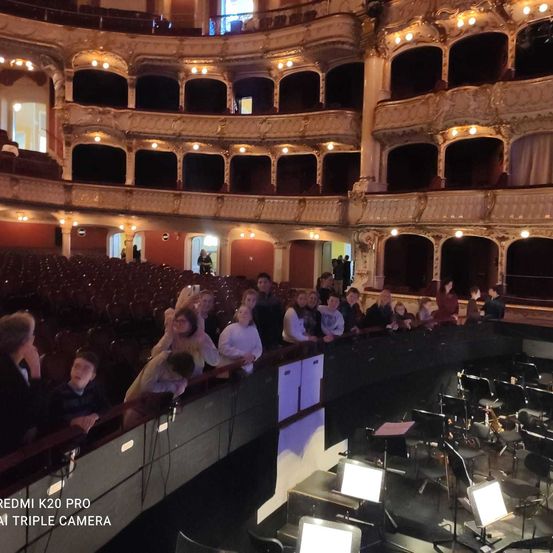 Bild enthält, Indoors, Music, Musician, Orchestra Pit, Person, Auditorium, Theater, Building, Adult, Man