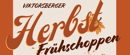 Plakat für das Herbst Fruehschopppen Event. Zeigt einen Baum mit Herbstblättern und Kürbissen. Der Text lautet 'Stadtkapelle Haselstauden Jungmusik Roethis-Viktorsberg'. Datum ist Sonntag, 12. Oktober ab 11:00 Uhr.