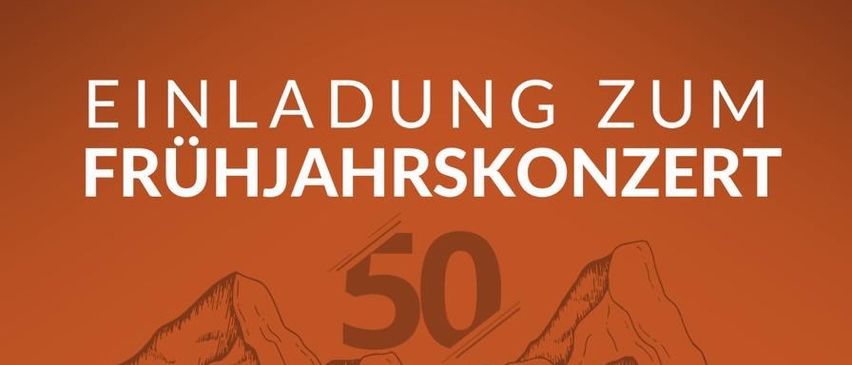 Ein Plakat kündigt ein Frühlingskonzert am 18. April 2026 um 19:30 Uhr im Mehrzwecksaal Viktorsberg an. Es ist eine kleine Rundreise.