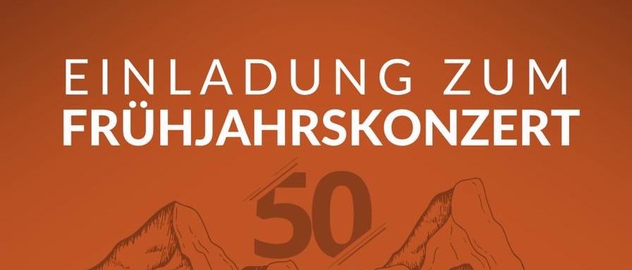 Ein Plakat kündigt ein Frühlingskonzert am 18. April 2026 um 19:30 Uhr im Mehrzwecksaal Viktorsberg an. Es ist eine kleine Rundreise.