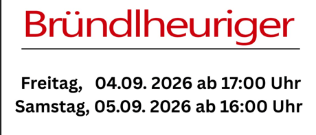 Plakat für eine Weinverkostung im Brundlheueriger am 4. und 5. September 2026. Es zeigt Bilder von Wein, Essen und Kaffee. Die Veranstaltung wird von SPO Absdort veranstaltet.