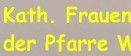 Text in gelber Schrift auf grauem Hintergrund lautet 'Kath. Frauenbewegung der Pfarre Waidhofen/Thaya.' Es scheint sich um ein Banner oder Schild für eine Frauenbewegung in einer Pfarre zu handeln.