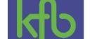 Ein blauer Hintergrund mit einem grünen, stilisierten 'kfb' Logo in der Mitte.