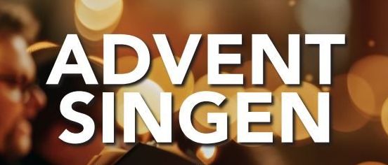 Plakat für das Adventsingen am 7. und 21. Dezember 2025 um 14 Uhr in der Stiftskirche. Chöre aus Österreich, Italien und Amerika.
