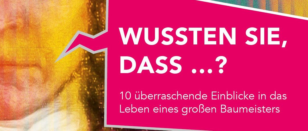 Poster von Jakob Prandtauer mit lebhaftem Hintergrund. Der Titel lautet 'Wussten Sie, dass...?' Darunter stehen 10 überraschende Einblicke in das Leben eines großen Baumeisters.
