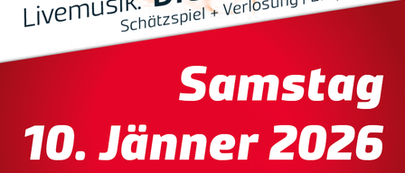 Ein Plakat bewirbt eine Veranstaltung am Samstag, den 10. Januar 2026. Es bietet Live-Musik, eine Schatzsuche und Verlust. Die Veranstaltung beginnt um 10:00 Uhr im Gasthaus Mad. Der Ticketpreis beträgt 10,00 EUR.