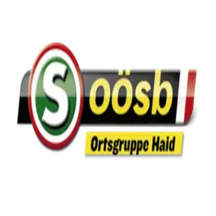 Das Logo für S oosb, eine Gemeinschaftsgruppe in Haid, zeigt einen runden grünen und weißen 'S' mit gelbem Text 'oosb' und darunter ein gelbes Banner mit dem Text 'Ortsgruppe Haid'.