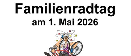 Einladung zum Familienradtag am 1. Mai 2026, Abfahrt 9 Uhr vom Kulturhausparkplatz, 21 km entlang des Wiener Neustadter Kanals, Ankunft ca. 10:30 Uhr am Bootshaus, Rückfahrt ca. 11:30 Uhr nach Hirtenberg, mit gemütlichem Ausklang Karl und Franz Grillen für Schwein, Pute und Grillwürste.