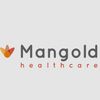 Das Logo von Mangold Healthcare zeigt eine stilisierte orange und graue Blume mit dem Wort Mangold darüber, gefolgt vom Wort healthcare in Kleinbuchstaben.
