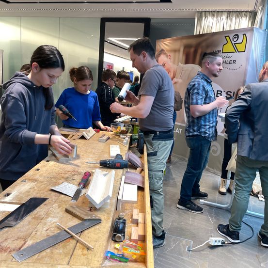 Bild enthält, Plywood, Wood, Factory, Workshop, Adult, Male, Man, Person, Female, Woman