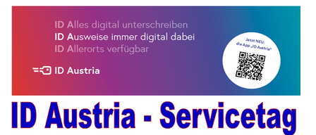 Das Bild kündigt einen Servicetag für die Registrierung der ID-Austria für Gemeindebürger ab 14 Jahren an. Der Termin ist für Mittwoch, 12. November 2025, von 8 bis 13 Uhr und 15 bis 18 Uhr im Gemeindeamt Mitterdof an der Raab geplant. Eine Anmeldung ist im Gemeindeamt oder per E-Mail erforderlich. Benötigte Gegenstände sind Reisepass oder Personalausweis, Smartphone mit iOS 15 oder höher, Apple ID Passwort ODER Android Handy mit Betriebssystem 10 oder höher mit Gerätepasswort.