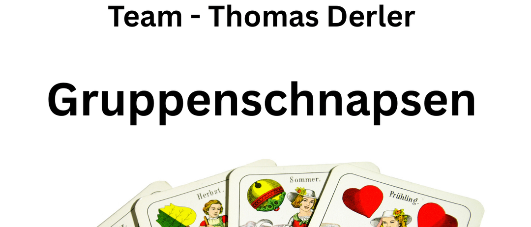 Ein Kartenspiel zeigt vier Karten, die verschiedene Jahreszeiten darstellen. Darunter sind Datum, 28.03.2026, Uhrzeit 17:00 und Ort Mitterdrof angegeben.
