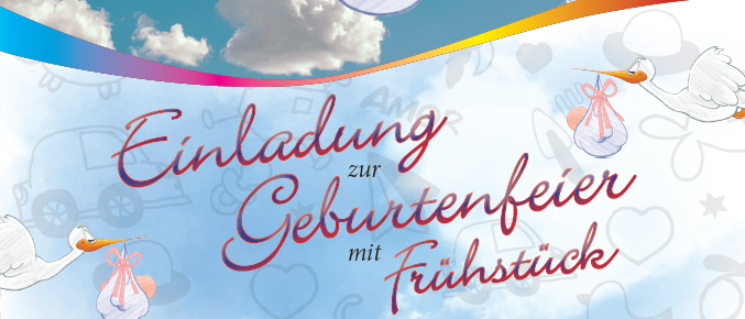 Einladung zur Geburtenfeier am 17. Oktober 2026 von der Gemeinde Mitterdorf für Eltern von Neugeborenen zwischen dem 01. September 2025 und dem 31. August 2026. Beginn um 09:00 Uhr.