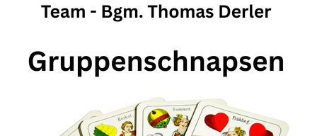 Bild zeigt vier Spielkarten mit jahreszeitlichen Illustrationen und einem Datum vom 28.03.2026, Zeit 17:00 Uhr, und dem Ort Gemeindesaal Mittedorf.