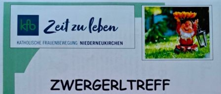 Zwergerltreff ist ein Treffpunkt für (Groß)Eltern mit Kindern zum Trommeln, Spielen und Plaudern. Ort: im Pfarrheim Niederneukirchen. Termine: Mehrere Donnerstage von Januar bis Juni 2026, 9:00-11:00 Uhr. Ab September nach Bedarf.