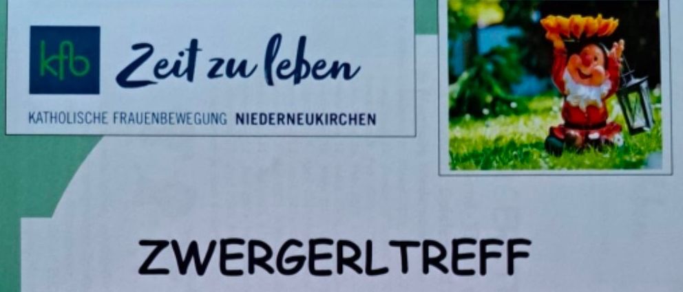 Poster für Zwergerltreff, Treffpunkt für Eltern und Kinder zum Trommeln, Spielen und Plaudern. Ort: Pfarrheim Niederneukirchen. Donnerstags von Januar bis Juni 2026, 9:00-11:00 Uhr.