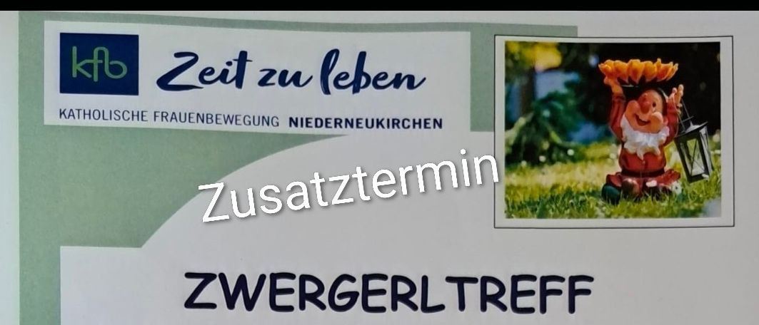 Plakat für Zwergerltreff, ein Treffpunkt für (Groß-)Eltern mit Kindern zum Trommeln, Spielen und Plaudern. Ort: Schulstraße 16, Niederneukirchen. Termin: Freitag, 19. Juni 2026, 9:00-11:00 Uhr.