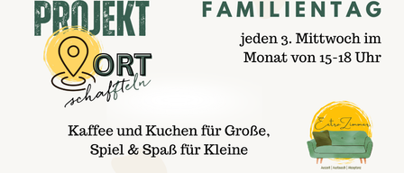 Projekt Ort bietet Kaffee und Kochen für Erwachsene, Spiele und Entspannung für Kinder, jeden dritten Mittwoch des Monats von 15-18 Uhr.