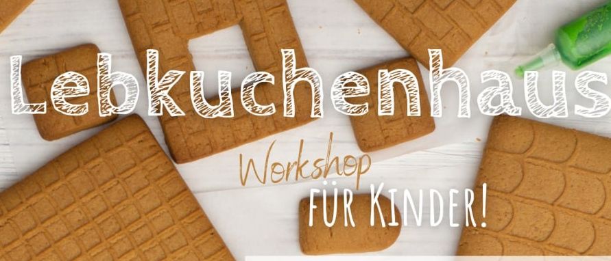 Ein Workshop für Kinder mit Keksen auf dem Tisch. Datum: 5. Dezember, 14-16 Uhr. Kosten: 29€ pro Kind, 19€ für Mitglieder. Anmeldung per E-Mail oder Telefon. Anmeldung bis 15. November möglich.
