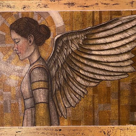 Bild enthält, Art, Person, Angel, Face, Head, Animal, Dinosaur, Reptile