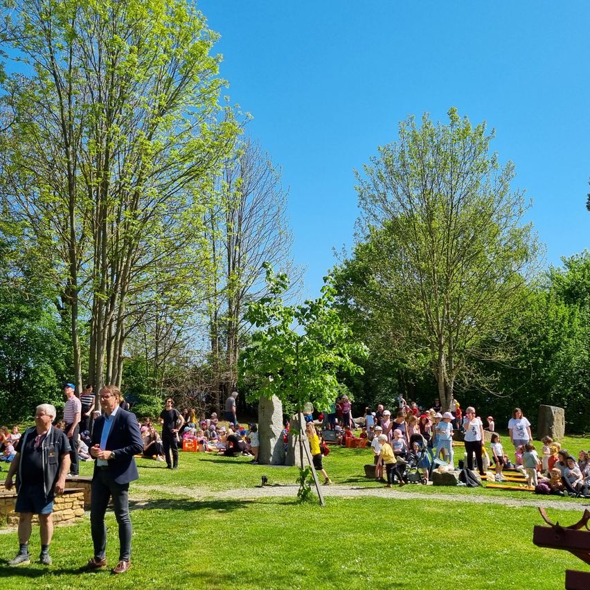 Bild enthält, Grass, Park, Tree, Grove, Vegetation, Woodland, Concert, Person, People, Shoe