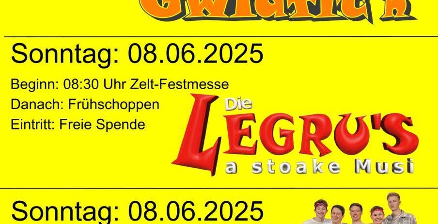 Plakat für Veranstaltungen bei Molltal Sound. Freitag, 6. Juni 2025, Beginn um 21:00 Uhr, Eintritt 8 Euro. Sonntag, 8. Juni 2025, Beginn um 08:30 Uhr, freier Eintritt. Sonntag, 8. Juni 2025, Beginn um 21:00 Uhr, Eintritt 8 Euro.