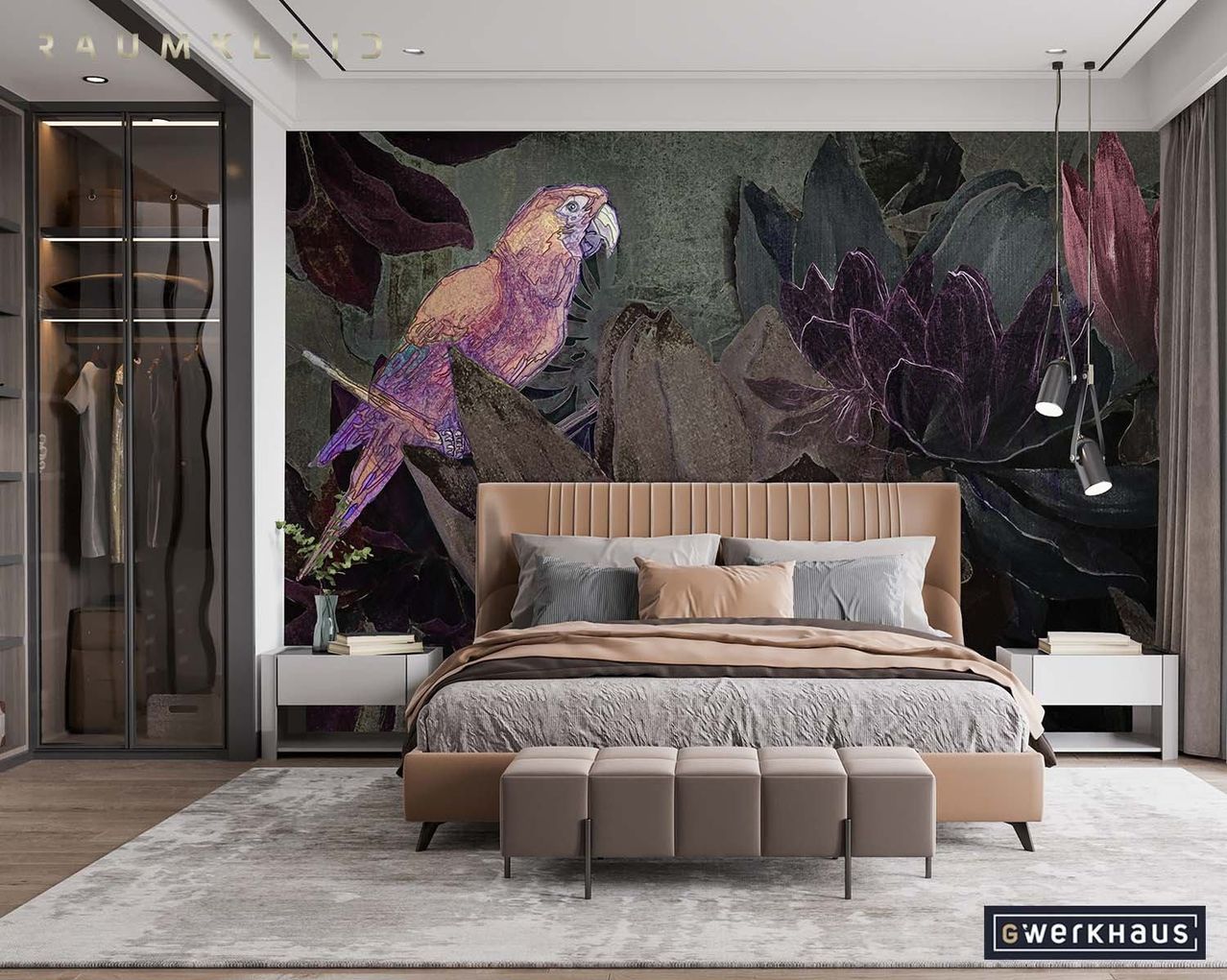 Bild enthält, Indoors, Interior Design, Furniture, Bed, Bedroom, Room, Home Decor, Animal, Bird