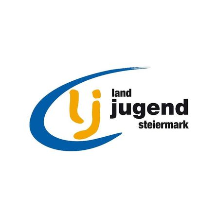 Logo für Land Jugend Steiermark, mit einem blau-gelben Symbol und dem Text 'land jugend steiermark'.