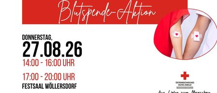 Blutspende-Aktion in Vollersdor bei AG. Am 08.26 von 6:00 bis 20:00 Uhr.