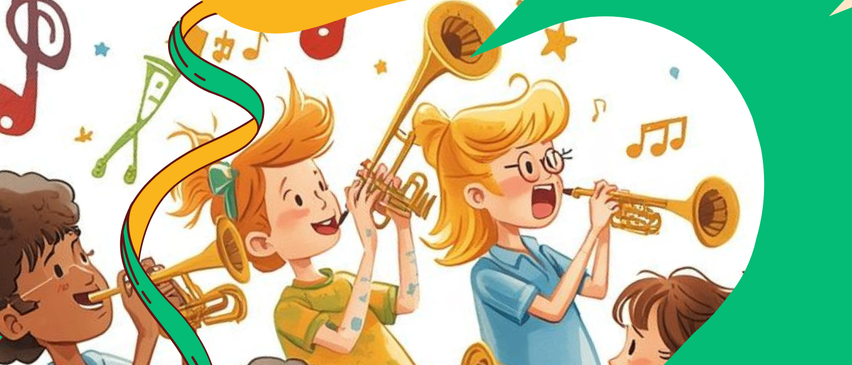 A poster for a Faschings-Konzert features children playing trumpets with the date 12.02.2026 and time 18:00.