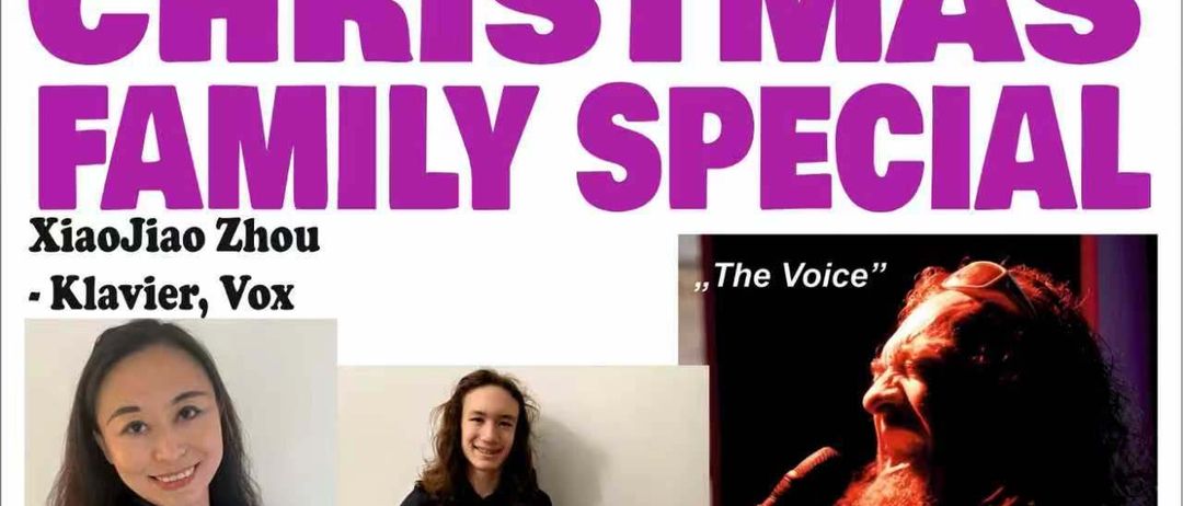 Weihnachts-Familien-Special im Cafe-Pub. Live-Musik mit XiaoJiao Zhou am Klavier und Gesang sowie Iggy Stone. Beginn um 19:00 Uhr. Eintritt frei.