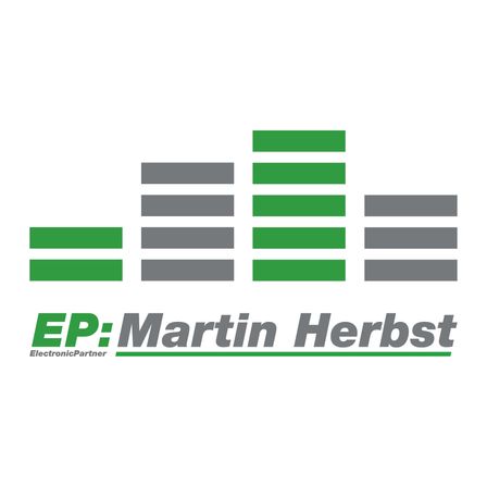 EP: Martin Herbst elektronischer Partner Logo. Es zeigt eine Reihe von gestapelten grünen und grauen Balken mit 'EP: Martin Herbst' darunter.