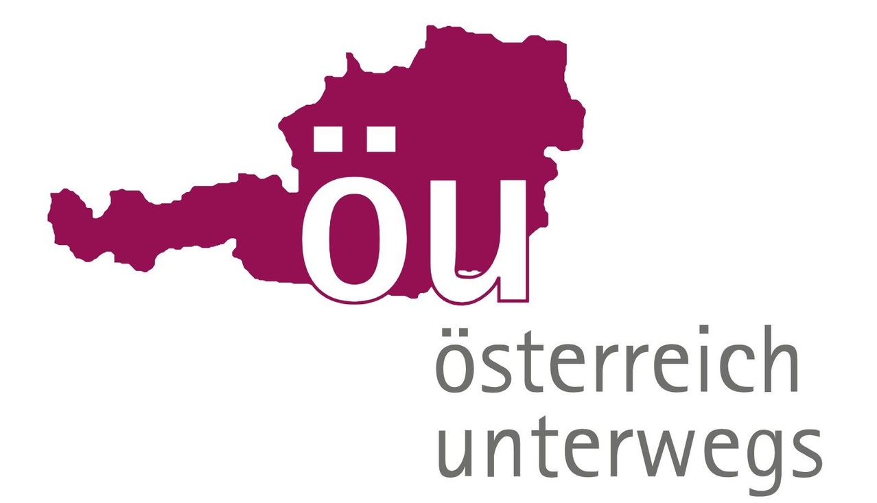 Das lila 'OU' Logo zeigt eine Karte von Österreich mit zwei Fenstern und dem Text 'oesterre untwerw' darunter.