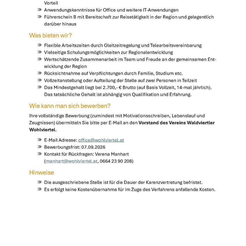 A job posting for a part-time position with flexible hours and benefits. It lists requirements and application instructions.