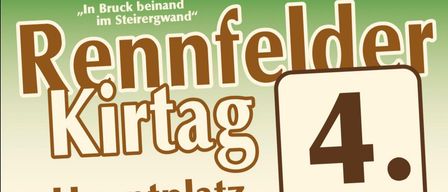 Werbeplakat für das Nennfeld Kirtag Festival. Das Datum ist der 4. Juli und es findet in Bruck/Mur statt. Die Veranstaltung ist in Bruck im Stiergewand.