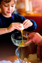 Boy, Child, Male, Person, Cooking, Face, Head, Body Part, Finger, Hand