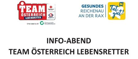 An informational evening event by Team Austria Lifesavers. Save the date: Wednesday, May 6, 2026, at 18:00 at Gasthof Flackl, Reichenau. Registration through Burgerservice or email. Your smartphone and you - a team saving lives. Emergency situations are urgent, and help can be closer than expected.