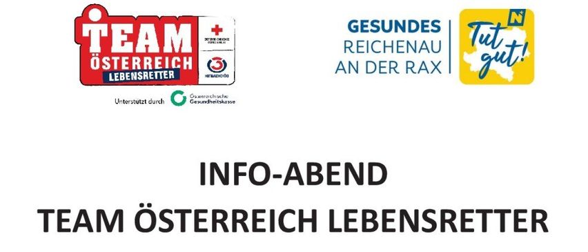 Ein Info-Abend von Team Österreich Lebensretter. Merk den Termin: Mittwoch, 06.05.2026, 18:00 Uhr bei Gasthof Flackl, Reichenau. Anmeldung über Burgerservice oder Email. Dein Smartphone und du - ein Team, das Leben rettet! Es gibt Notfälle, in denen jede Minute zählt. Oft ist Hilfe näher, als man denkt.