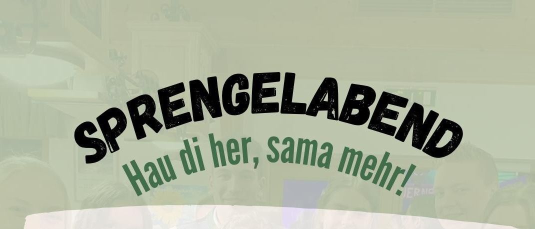 Plakat für die Veranstaltung Sprengelabend. Mindestens 14 Jahre alt, treffen Sie uns am 5. Juni um 19:00 Uhr in der Wiener Straße 2a, 2640 Gloggnitz. Nehmen Sie an einem unterhaltsamen Abend mit Spielen und Entspannung teil.
