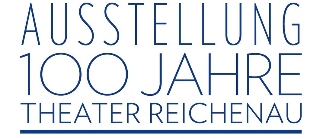 Plakat zum 100-jährigen Jubiläum des Theaters Reichenau mit einer Berglandschaft und den Daten vom 5. Juli bis 6. September.