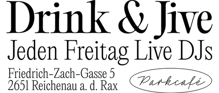 Plakat für Parkcafe-Veranstaltung mit roten Silhouetten und Text auf Deutsch. Veranstaltungsdetails umfassen Ort, Daten und Zeiten.