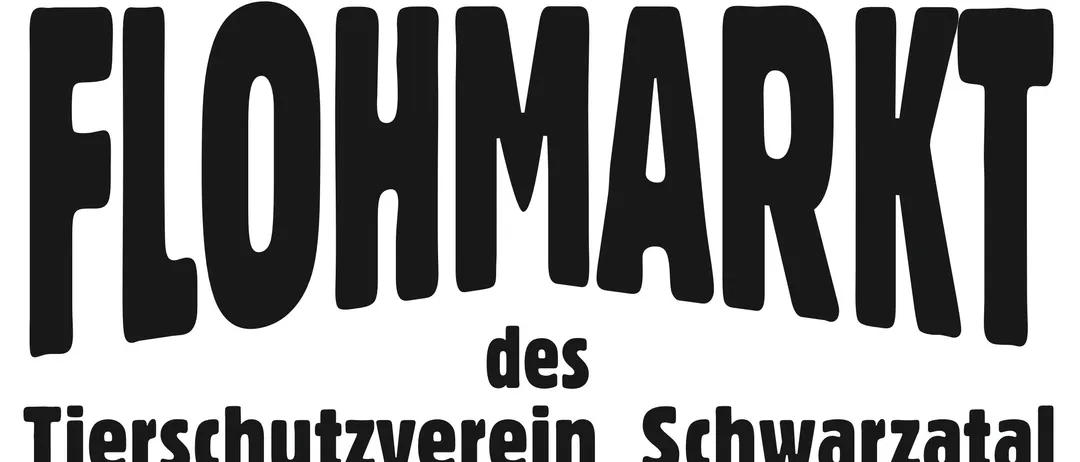 Plakat für das Tierheim Schwarztal, mit einer Katze und einem Hund, Veranstaltungsdetails und Spendeninformationen.