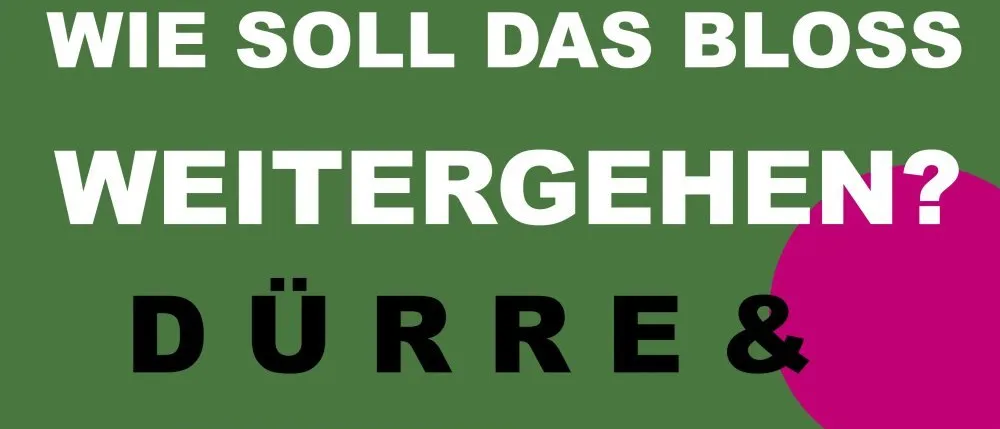 Plakat für eine Veranstaltung zum Klimawandel mit dem Titel 'Klima-Wandel', das ein kahles Feld und einen Feldweg zeigt. Geplant für den 10. Oktober 2026 um 18 Uhr im Gasthof Flackl-Wirt im Kaminzimmer.